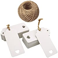 100pcs Etiquetas de Papel Kraft Etiquetas Regalo 9-5x4-5cm para Bodas-Navidad-Cumpleaños- Manualidades- Equipaje- con…